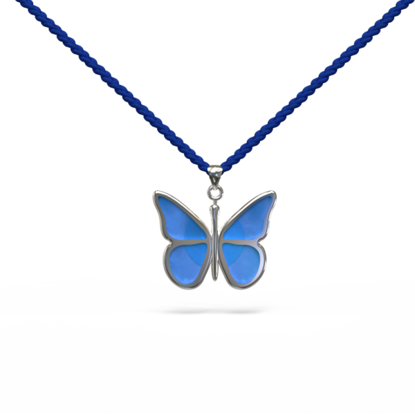 Colgante blue butterfly - plata y esmalte de vidrio